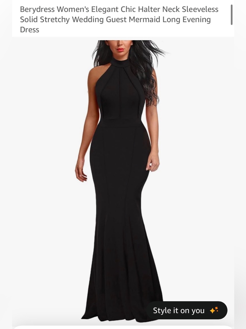 Black Halter Mermaid Evening Dress